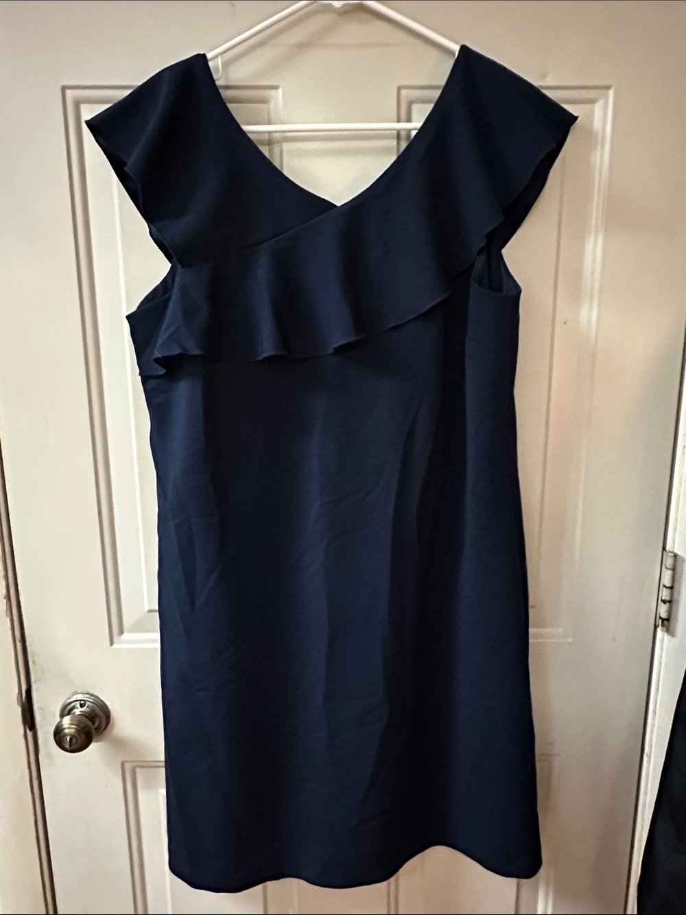 Roz & Ali Navy Ruffle Midi Dress